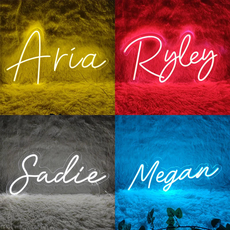 Custom Name Neon Sign Baby Birthday Party Gift Kid Room Home Wall Decor Led Name Sign Dorm Room Decor Personalized Gifts for Her