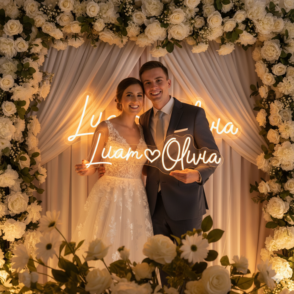 💖 Custom neon add a glowing touch to your big day