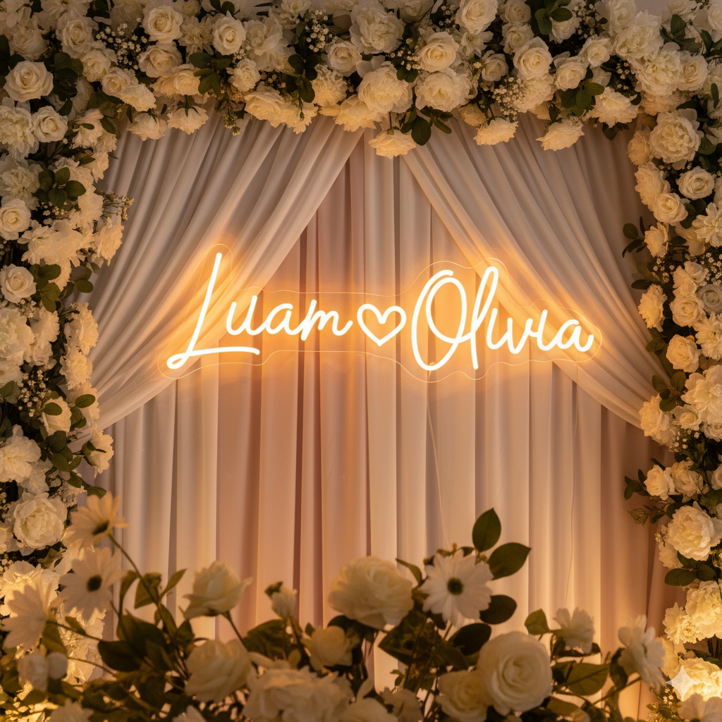 💖 Custom neon add a glowing touch to your big day