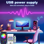 RGB Neon Strip Light with Bluetooth & Remote – USB Waterproof LED Rope