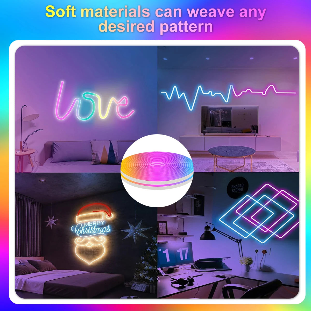 RGB Neon Strip Light with Bluetooth & Remote – USB Waterproof LED Rope
