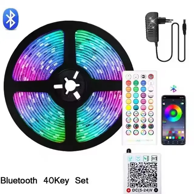 Smart RGB LED Strip 24V – Bluetooth APP Light Tape for Home Decoration