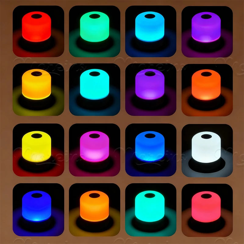 RGB Color Changing Night Light, Touch Dimmable, Remote Control, 5V Rechargeable, Ambient Lamp for Home Party Bedroom Decoration