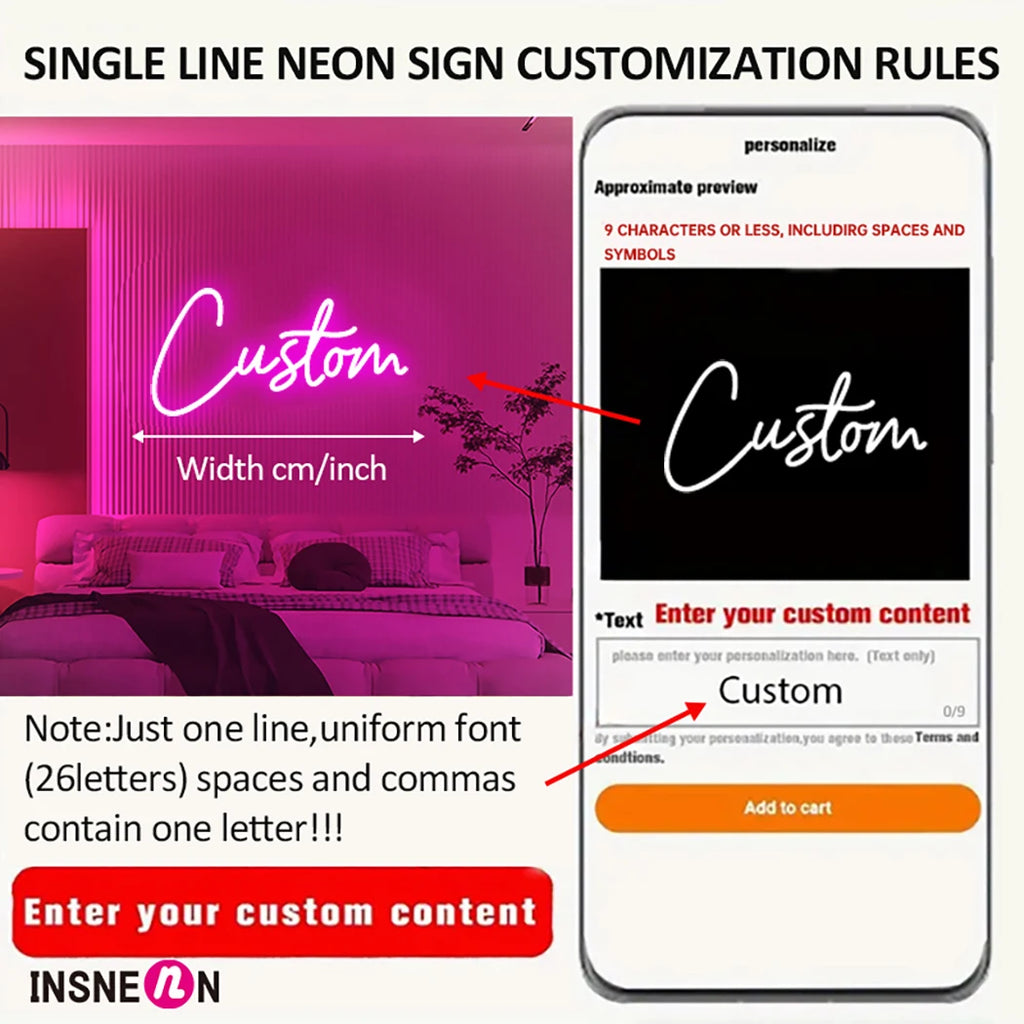 Custom Name Neon Sign Baby Birthday Party Gift Kid Room Home Wall Decor Led Name Sign Dorm Room Decor Personalized Gifts for Her