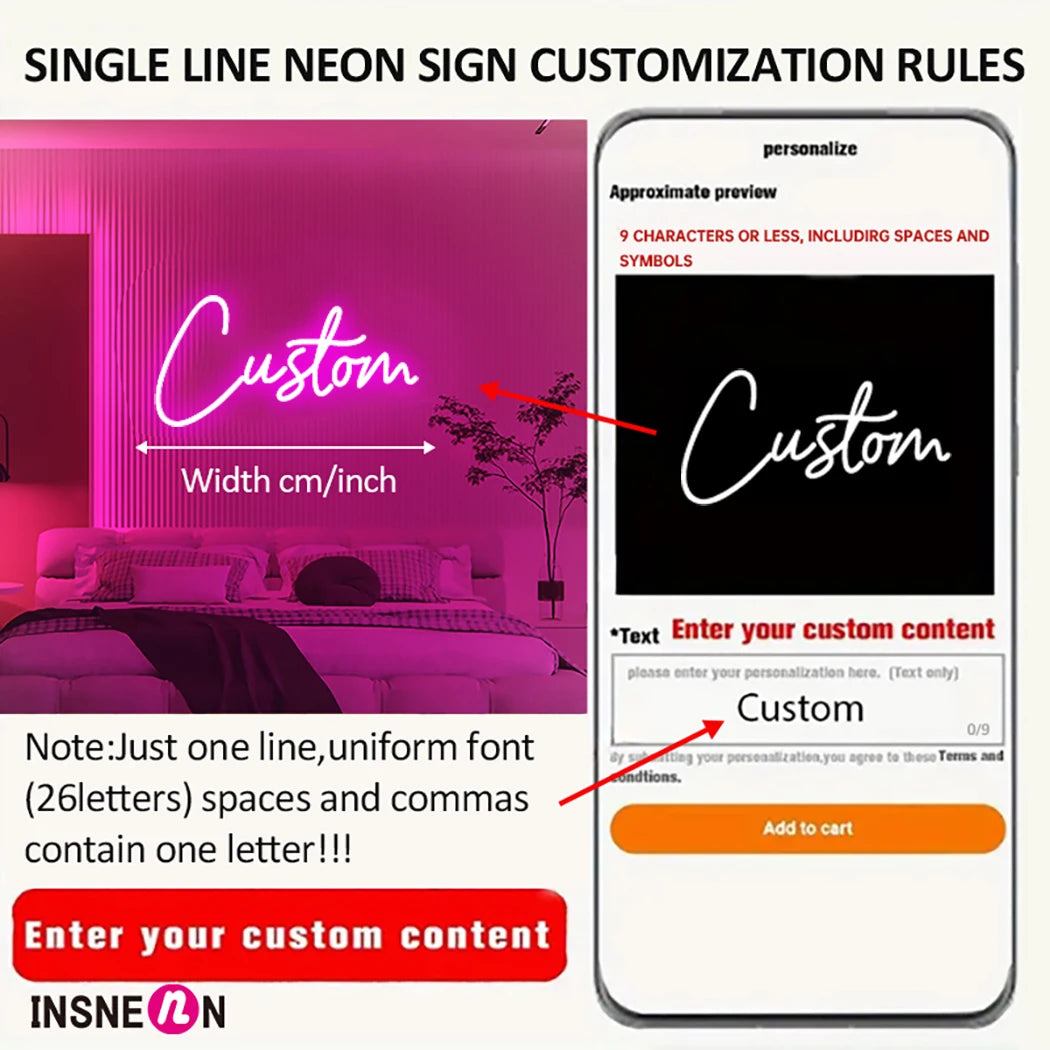 Custom Name Neon Sign Baby Birthday Party Gift Kid Room Home Wall Decor Led Name Sign Dorm Room Decor Personalized Gifts for Her