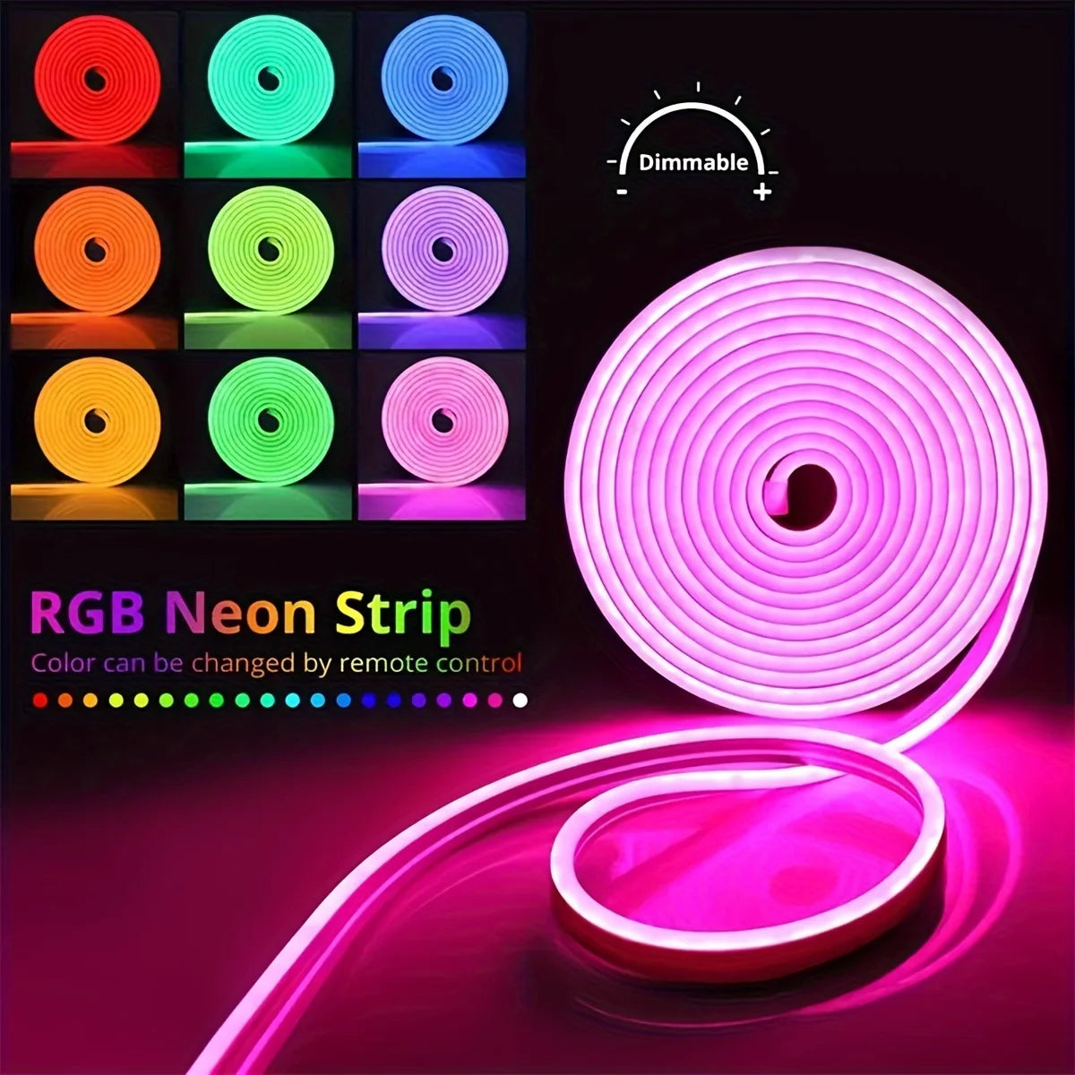 WiFi RGB Neon Strip Light – Voice Control & DIY Mode