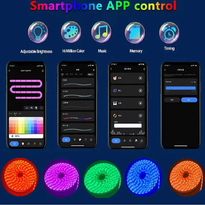 WiFi RGB Neon Strip Light – Voice Control & DIY Mode