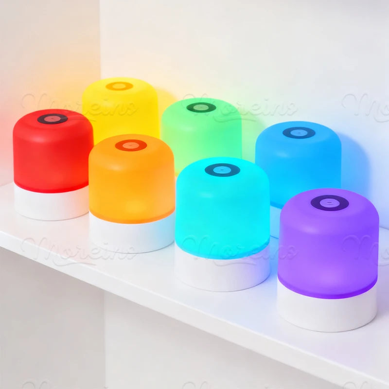 RGB Color Changing Night Light, Touch Dimmable, Remote Control, 5V Rechargeable, Ambient Lamp for Home Party Bedroom Decoration