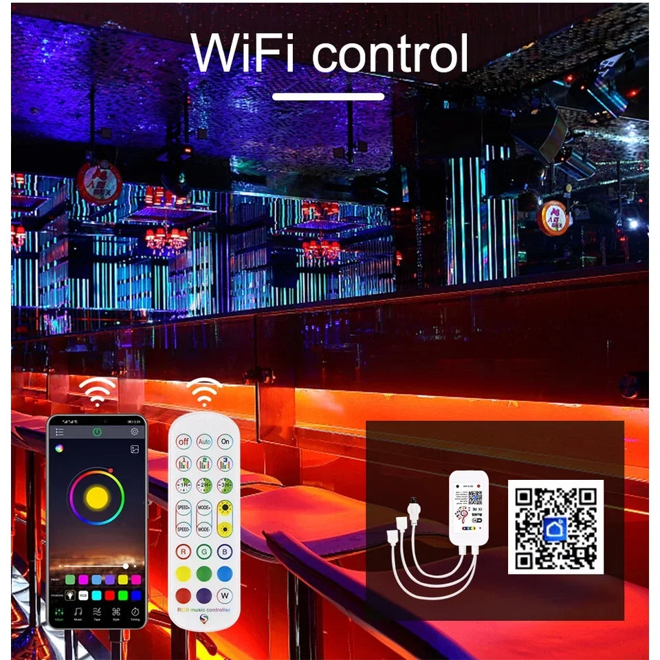 WiFi RGB Neon Strip Light – Voice Control & DIY Mode