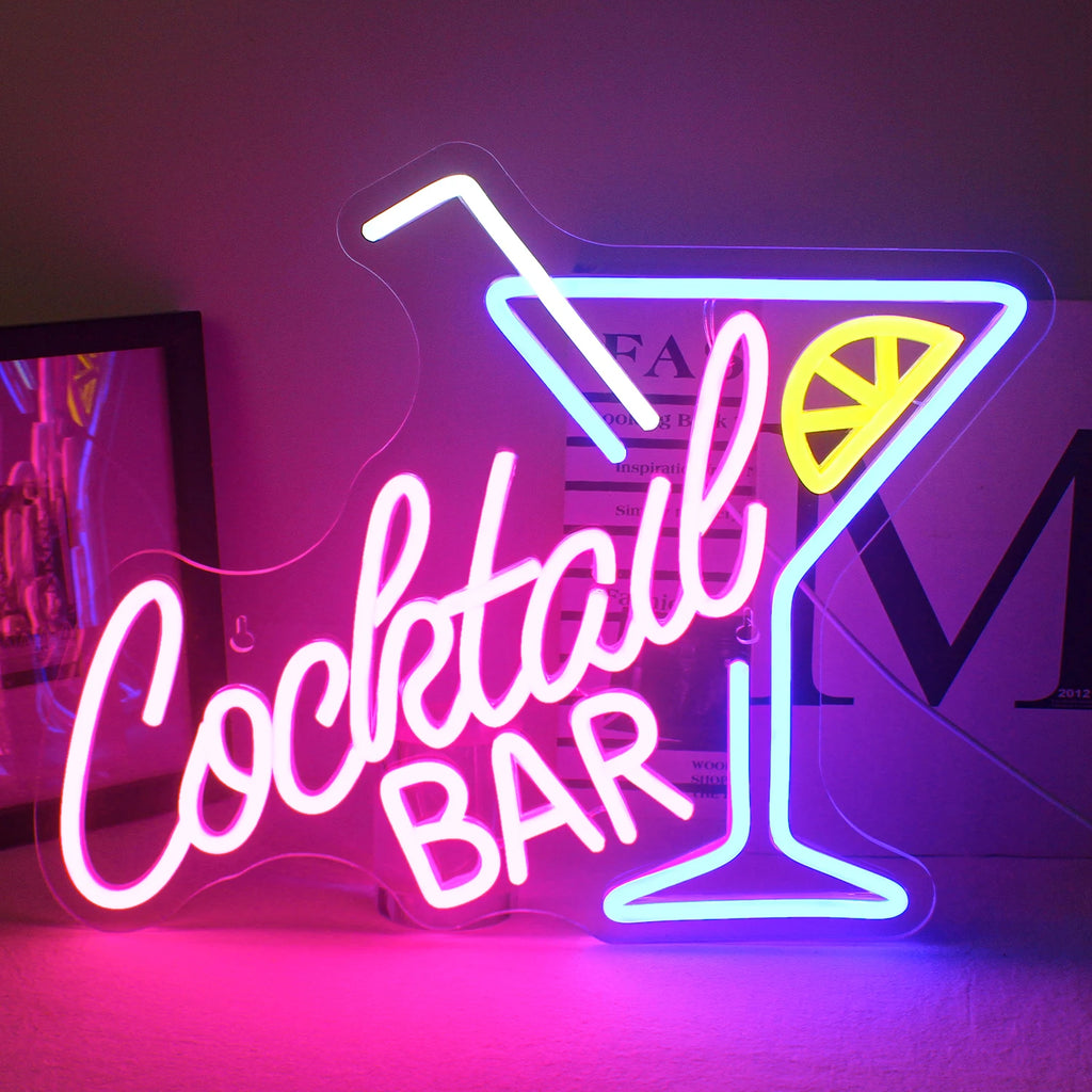 Cocktail Bar LED Neon Sign Art Wall Lights