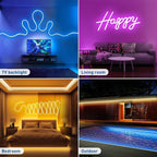 RGB Neon Strip Light with Bluetooth & Remote – USB Waterproof LED Rope